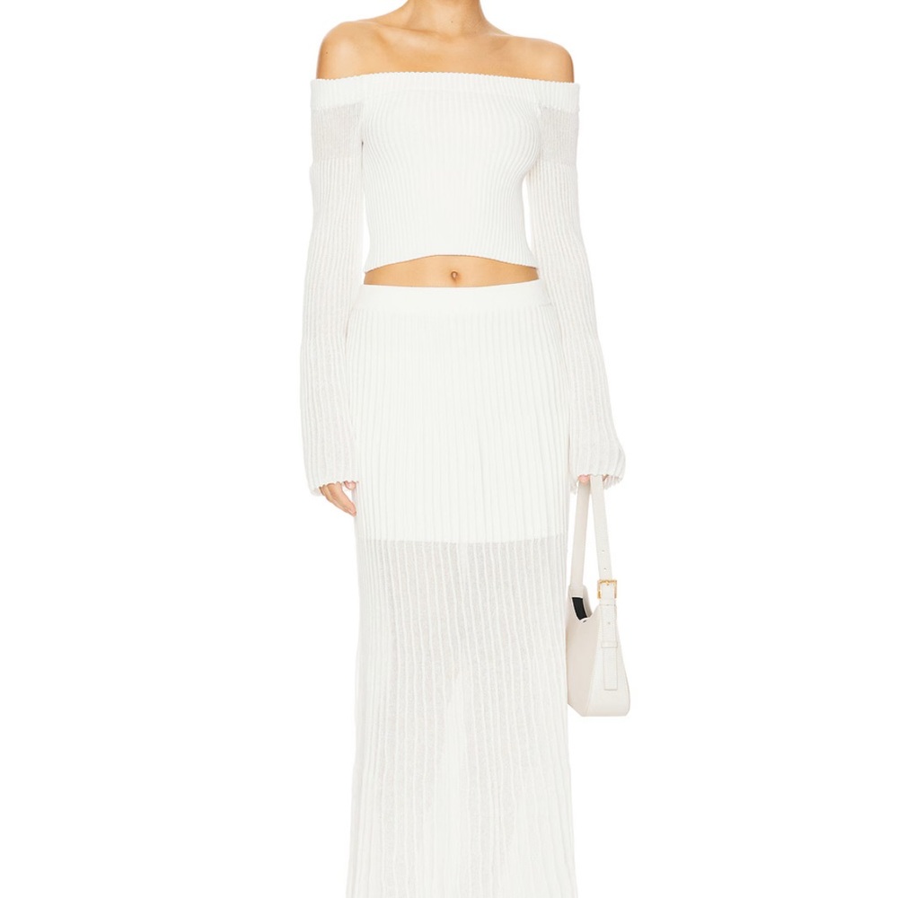 Clea Manning Knit Skirt in Off White